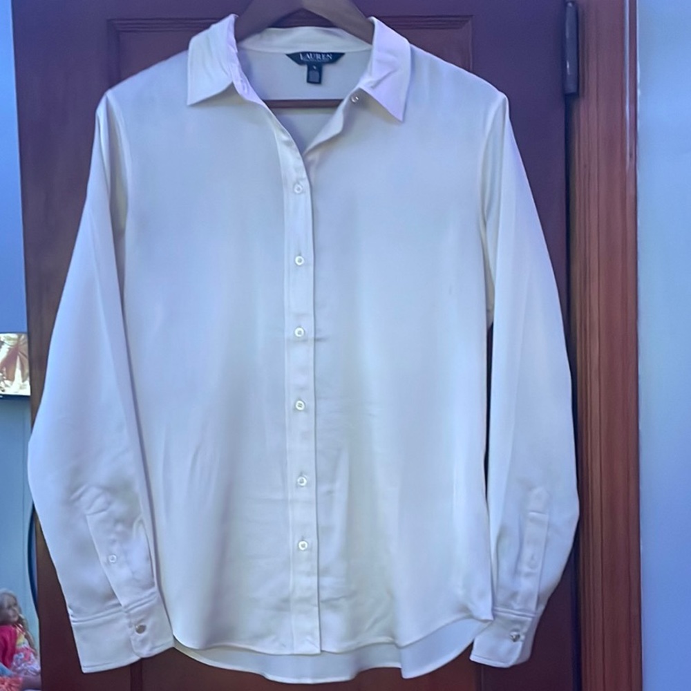 Ralph Lauren Cream Button Down Shirt Classic Design